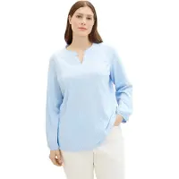Tom Tailor Women + Chemisier bleu clair / blanc cassé
