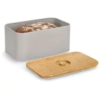 Zeller Boîte à pain avec couvercle en bambou, Stockage du pain, Beige, Marron