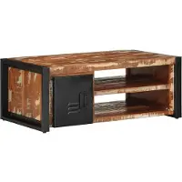 vidaXL Table basse multicolore 90x50x36 cm Vieux bois massif