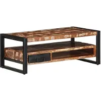 vidaXL Table basse multicolore 90x50x36 cm Vieux bois massif