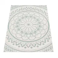 Paco Home Tapis d'extérieur résistant aux intempéries et robuste Motif mandala bohème Facile d'entretien Tissage plat Dimensions 240 x 340 cm