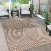 Paco Home Tapis d'extérieur résistant aux intempéries Boho & Skandi optique 3D pour terrasse, balcon & jardin Dimension 80x150 cm