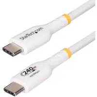 StarTech.com .com Câble de Charge USB-C de 1m, Charge et Synchronisation, 240W (5A) PD EPR, Câble de Charge USB 2.0 pour Ordinateur Portable, USB-IF , Gaine TPE - Cordon de Charge USB C Blanc