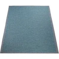 Paco Home Tapis d'intérieur et d'extérieur Balcon Terrasse Tapis de cuisine Bordures Design Turquoise Taille 160 cm Rond