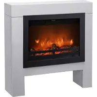 Xaralyn cheminée électrique - Bolea EW - blanc bois - 1500 Watt chauffage - avec télécommande - cheminée encastrable incluse