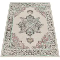Paco Home Tapis d'intérieur et d'extérieur pour balcon et terrasse, à poils courts, motif oriental, couleur beige, dimensions 80 x 150 cm