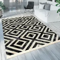Paco Home Tapis d'extérieur moderne Motif losanges Look vintage Tissage plat Résistant aux intempéries Dimensions 120 x 170 cm