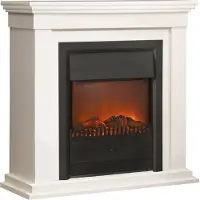 Xaralyn cheminée électrique - Calgary - blanc bois - 1800 Watt chauffage - cheminée encastrable incluse - cheminée décorative