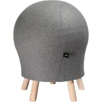 Topstar Tabouret Sitness Alpine, avec ballon de gymnastique intégré, revêtement 75 % laine vierge, gris clair
