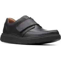 Clarks pour homme. 26136986 Chaussures en cuir Un Abode Strap Loafer noir (40), Plat, Velcro, Casuel