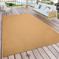 Paco Home Tapis d'extérieur résistant aux intempéries Jardin & terrasse tissé à plat Uni aspect sisal robuste Dimension 160x220 cm