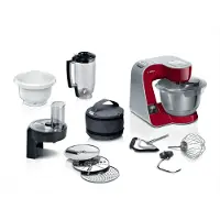 Bosch Robot pâtissier Série 4 avec balance MUM 5 1000 W Rouge, argent MUM5X734