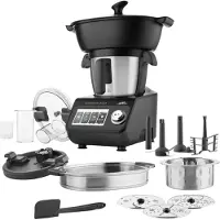 Eta Leonardo Plus I Robot de cuisine avec fonction cuisson et balance I Cuisson à la vapeur I Cuisson I 1000 W I Bol en inox de 3.5l I Écran LCD I Recettes intégrées