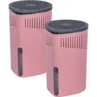 Wenko 2 Drop Déshumidificateur, 2x 1,0 kg, Déshumidificateur, Rose