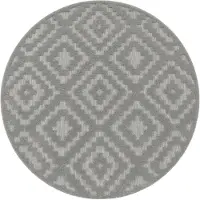 Paco Home Tapis d'extérieur résistant aux intempéries Boho & Skandi aspect 3D pour terrasse, balcon et jardin Dimensions : 160 cm, rond