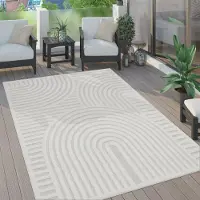 Paco Home Tapis d'extérieur résistant aux intempéries Boho & Skandi aspect 3D pour terrasse, balcon et jardin Dimensions 140 x 200 cm