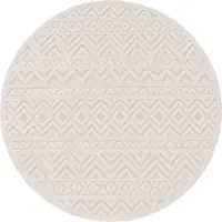 Paco Home Tapis d'extérieur résistant aux intempéries Boho & Skandi aspect 3D pour terrasse, balcon et jardin Dimensions : 160 cm, rond