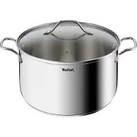 Tefal B8646404 Intuition Xl Grande Marmite Inox 28 Cm / 9,6 L + Couvercle Verre