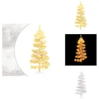 vidaXL Sapin de Noël en spirale avec éclairage et support Blanc 150 cm - Sapins de Noël