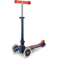 Micro trottinette pour enfants Mini Deluxe pliable LED bleu marine réglable