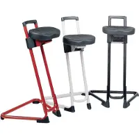 Lotz Assis debout Mousse intégrale Assise réglable en hauteur 600-850 mm Tube acier noir (60 - 85 cm)