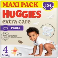 Huggies Extra Care Pants, 104 Couches, Taille 4 (9-14 Kg)