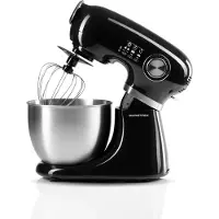 DS Produkte GOURMETmaxx Robot de cuisine Pétrin Mélangeur Mixeur Acier inoxydable Mélangeur sur pied Pâte Bol de mixage Stand Noir Compact