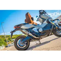 Gpr Exhaust Systems Deeptone Inox Honda Forza 750 2021-2024 E5 Round Homologated Slip On Muffler Bleu Homologated