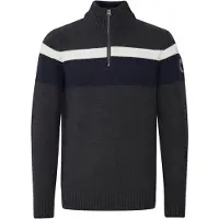 FQ1924 Pull-over 'EDVIN' bleu marine / gris / rouge sang / blanc