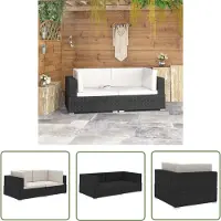 The Living Store Canapés d'angle 2 pcs. avec coussins Poly Rotin Noir