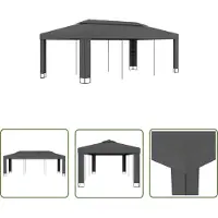 The Living Store Pavillon avec double toit 3 x 6 m Anthracite