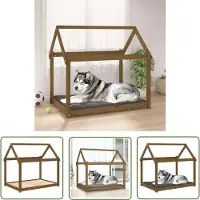 The Living Store Lit pour chien Honey brown 111x80x100 cm Pin massif