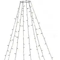 Konstsmide Manteau d'arbre LED avec anneau Ø 11, 8 brins à 30 diodes ambre, givré, prémonté, minuterie 8h, noir,24V, extérieur (IP44) , câble noir - 6394-820