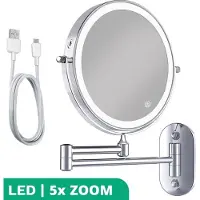 Mirlux Miroir de maquillage avec éclairage LED - grossissement 5x - miroir de rasage
