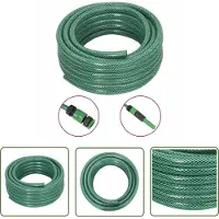The Living Store Tuyau d'arrosage avec kit de raccords vert 0,6" 30 m PVC