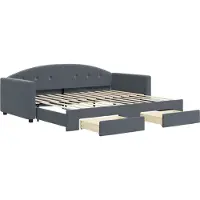 vidaXL Lit de jour extensible avec tiroirs gris foncé 90x200 cm velours