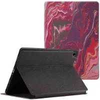 Selencia Coque tablette Vivid pour Samsung Galaxy Tab A9 Plus - Marble Plum