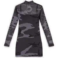 Grimey Tusker Temple Micro Mesh Long Sleeve Short Dress Gris M Femme