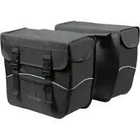 Polydaun Sacoche vélo Greenlands - Double sacoche vélo - Toile - Réfléchissante - Noire - 34 litres