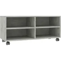 vidaXL Armoire TV à roulettes gris béton 90x35x35 cm Bois composite