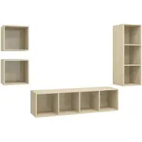 vidaXL Ensemble de 4 meubles TV en bois composite chêne Sonoma