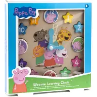 Grafix Horloge de Peppa Pig en bois pour apprendre l'heure, les couleurs et les formes