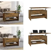 vidaXL Table basse chêne fumé 80x50x40 cm Bois composite - Table basse - Tables basses - Table d'appoint - Table de salon