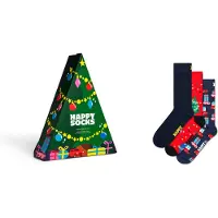 Happy socks Chaussettes 'Holiday Tree' bleu marine / vert / rouge / blanc