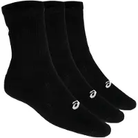 Asics pour homme. 155204 Lot de 3 chaussettes d'équipage noires (35-38), Sport, Coton, Running, Multisport, Polyamide