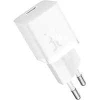Baseus Wall Charger GaN5S, 30W, 3A, 1 x USB-C, with USB-C Cable, White P10110902213-00