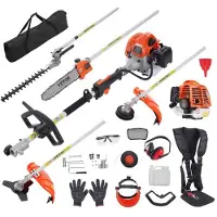 Vevor Outils de Coupe Multifonction 6-en-1 Taille-haie à Essence 26cc Désherbeur