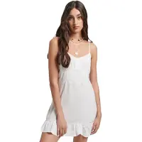 Superdry Vintage Cami Mini Sleeveless Dress Blanc 2XS Femme