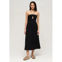Superdry Femme Robe Mi-longue Ajourée Noir Taille: 42