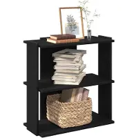 vidaXL Bibliothèque à 3 niveaux noir 60x30x80 cm bois d'ingénierie